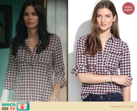 Madewell Mini Check Market Popover worn by Courtney Cox on Cougar Town