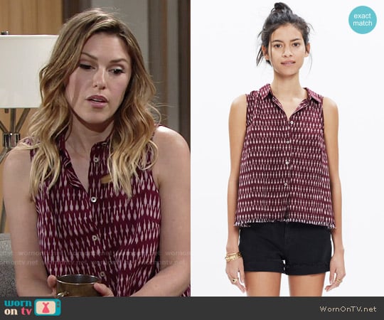 Madewell Moment Shirt in Ikat Print worn by Chloe Mitchell (Elizabeth Hendrickson) on The Young and the Restless