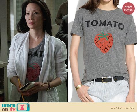 Madewell Rxmance 181 Tomato Tee worn by Lucy Liu on Elementary