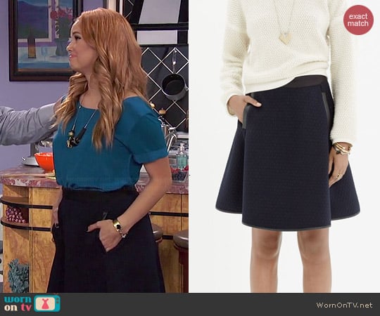 Madewell Quilted Skater Skirt worn by Debby Ryan on Jessie