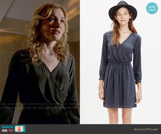 Madewell Silk Faux-Wrap Dress worn by Grace Gardner (Skyler Samuels) on Scream Queens