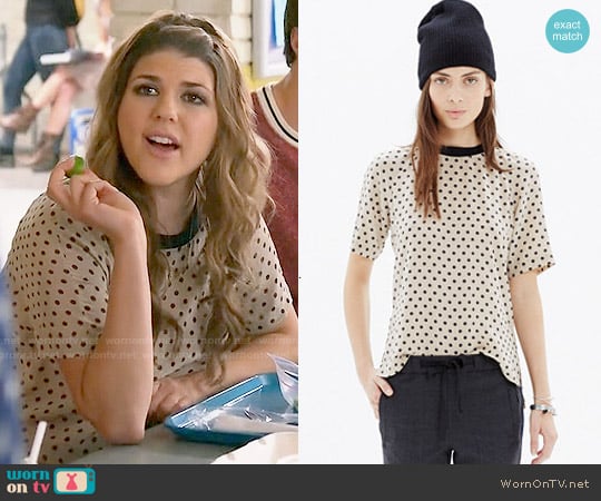 Madewell Silk Front Row Tee in Dot worn by Sadie Saxton (Molly Tarlov) on Awkward