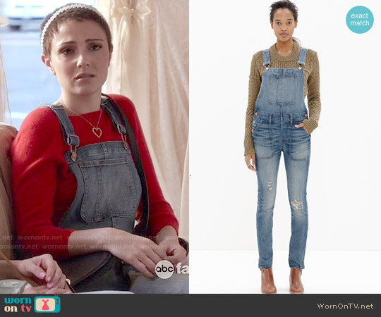 Madewell Skinny Overalls worn by April Carver (Italia Ricci) on Chasing Life