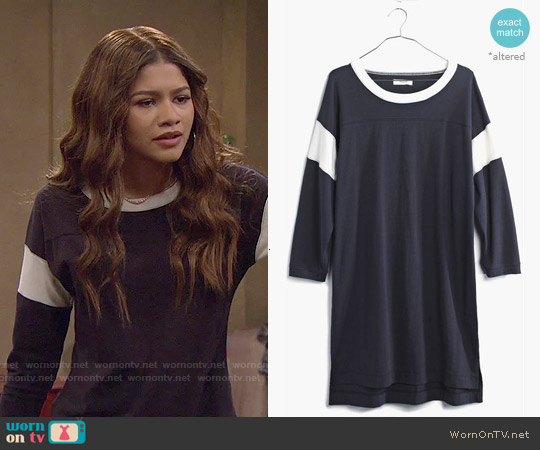 Madewell Varsity T-shirt Dress worn by K.C. Cooper (Zendaya) on KC Undercover