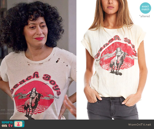 Madeworn Beach Boys Tee worn by Rainbow Johnson (Tracee Ellis Ross) on Black-ish