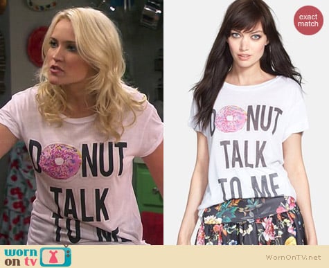 Madison & Berkeley Donut Talk To Me Tee worn by Emily Osment on Young & Hungry