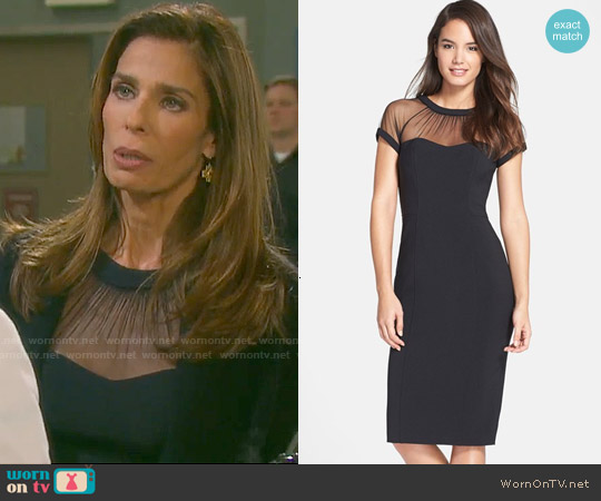 Maggy London Illusion Yoke Crepe Sheath Dress worn by Hope Williams (Kristian Alfonso) on Days of our Lives