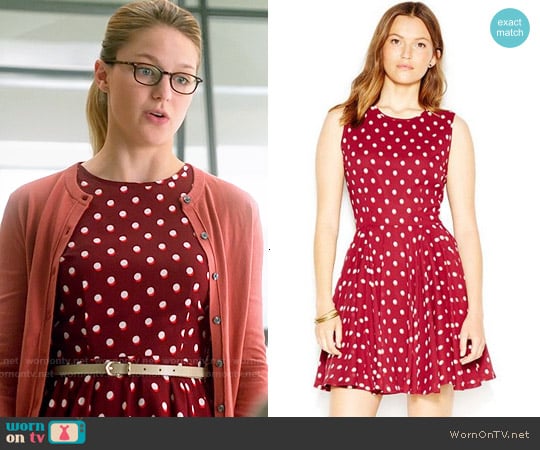 Maison Jules Fit & Flare Polka-Dot Dress worn by Kara Danvers (Melissa Benoist) on Supergirl