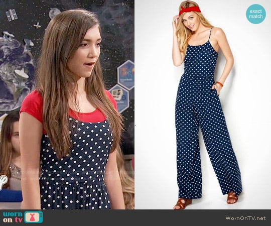 Maison Jules Polka Dot Jumpsuit worn by Riley Matthews (Rowan Blanchard) on Girl Meets World