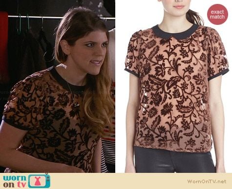 Maison Scotch Sheer Top with Velvet worn by Molly Tarlov on Awkward