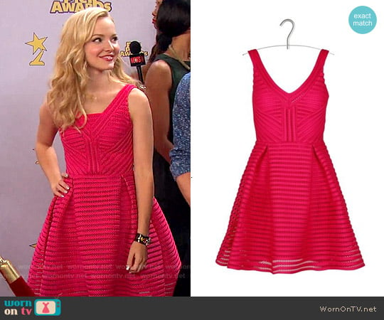 Maje Rayure Dress worn by Liv Rooney (Dove Cameron) on Liv and Maddie