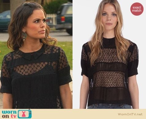 Maje Daba Embroidered Top worn by Rachel Bilson on Hart of Dixie