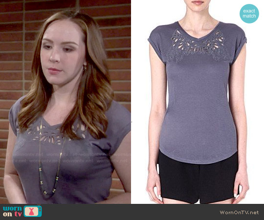 Maje Elancer T-shirt worn by Mariah Copeland (Camryn Grimes) on The Young and the Restless