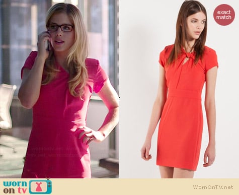 Maje Fashion Knotted Dress worn by Emily Bett Rickards on Arrow