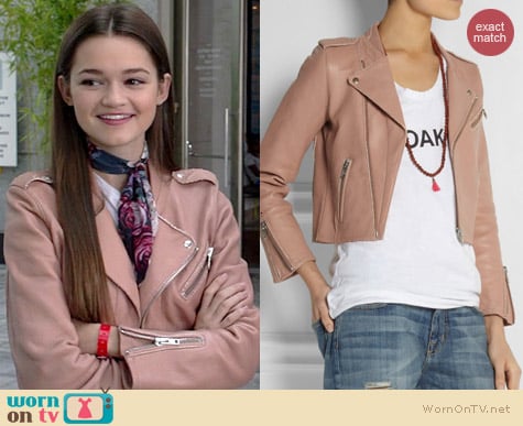 Maje Flac Leather Jacket worn by Ciara Bravo on Red Band Society