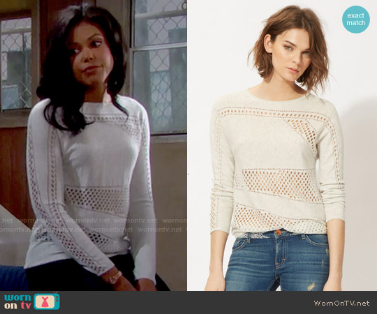 Maje Milord Perforated Sweater worn by Maya Avant (Karla Mosley) on The Bold and the Beautiful