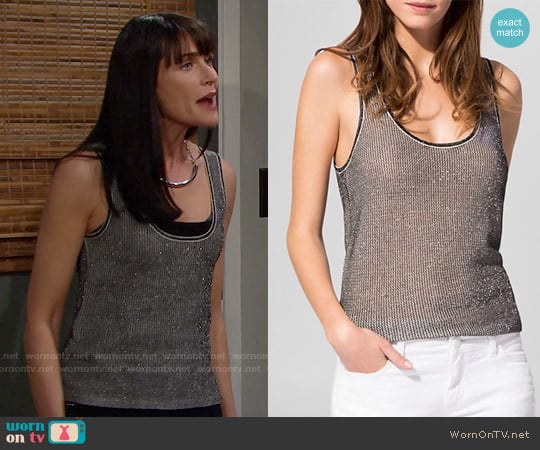 Maje Modiste Tank worn by Quinn Fuller (Rena Sofer) on The Bold and the Beautiful