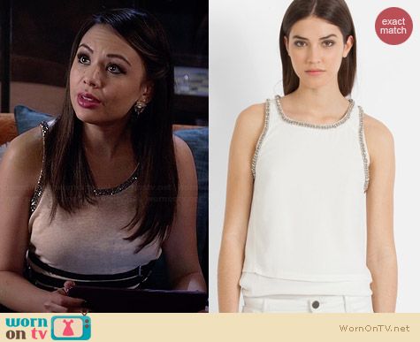 Maje Strass Embellished Tank worn by Janel Parrish on PLL