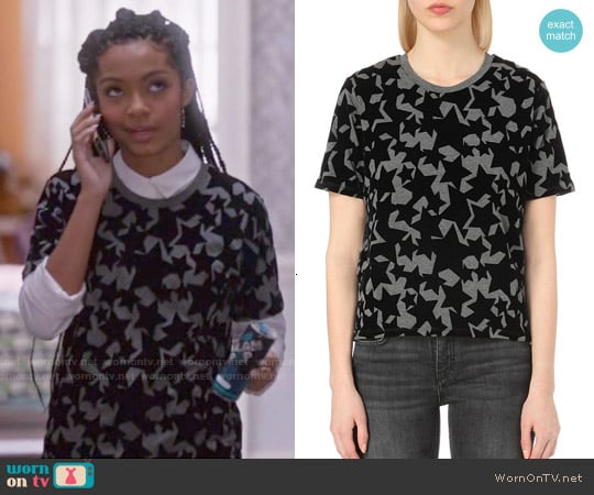 Maje 'Temporair' Star Print T-shirt worn by Zoey Johnson (Yara Shahidi) on Black-ish