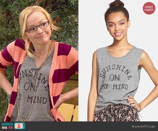 Malibu Native 'Sunshine On My Mind' Muscle Tee worn by Maddie Rooney (Dove Cameron) on Liv and Maddie