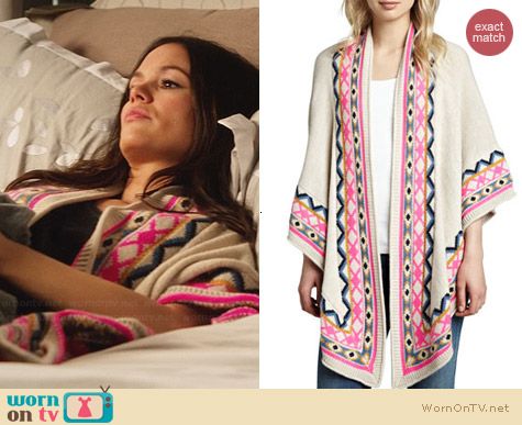 Mara Hoffman Patterned Trim Shawl worn by Rachel Bilson on Hart of Dixie