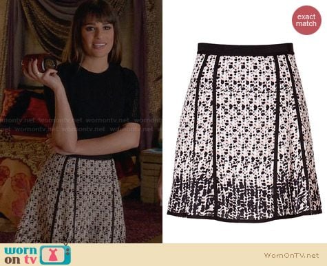 Marc by Marc Jacobs Printed Silk Skirt worn by Lea Michele on Glee