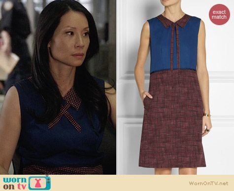 Marc by Marc Jacobs Printed Wool Twill Dress worn by Lucy Liu on Elementary