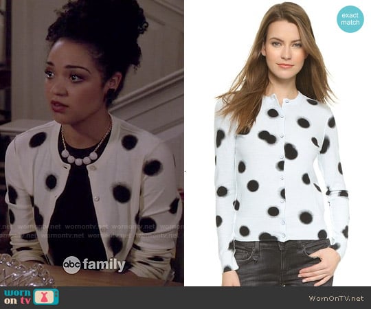 Marc by Marc Jacobs Blurred Dot Print Cardigan worn by Beth (Aisha Dee) on Chasing Life