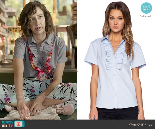 Marc by Marc Jacobs Rufled Shirt worn by Carol Pilbasian (Kristen Schaal) on Last Man On Earth