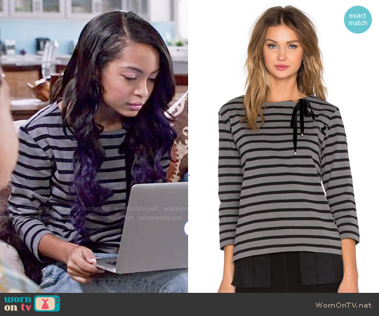 Marc by Marc Jacobs 'Jacquelyn' Stripe Top worn by Zoey Johnson (Yara Shahidi) on Black-ish