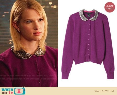 Marc by Marc Jacobs Mika Cardigan in Purple worn by Claudia Lee on Hart of Dixie