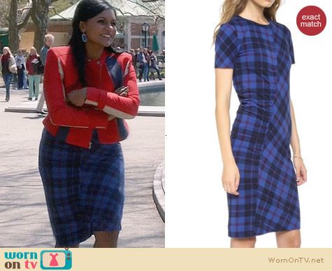 Marc by Marc Jacobs Penn Plaid Dress worn by Mindy Kaling on The Mindy Project