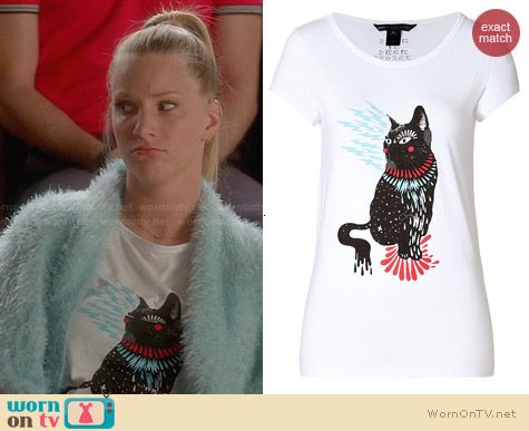 Marc by Marc Jacobs Rue Cat Tee worn by Heather Morris on Glee