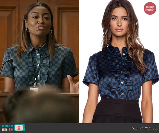 Marc by Marc Jacobs Satin Checkerboard Blouse worn by Daisy Grant (Patina Miller) on Madam Secretary