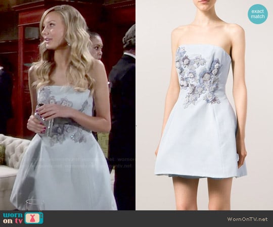 Marchesa Notte Sequin Embellished Bandeau Dress worn by Abby Newman (Melissa Ordway) on The Young and the Restless