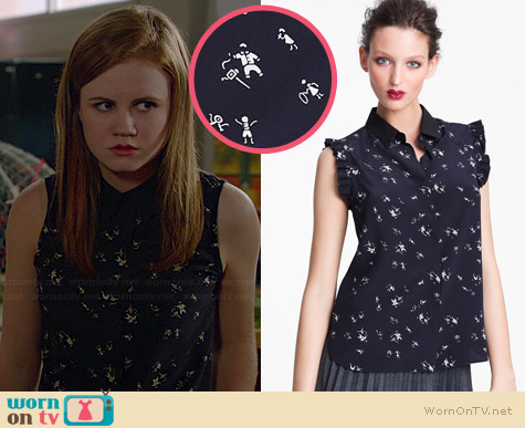 Marni People Print Top worn by Mackenzie Lintz on Under the Dome