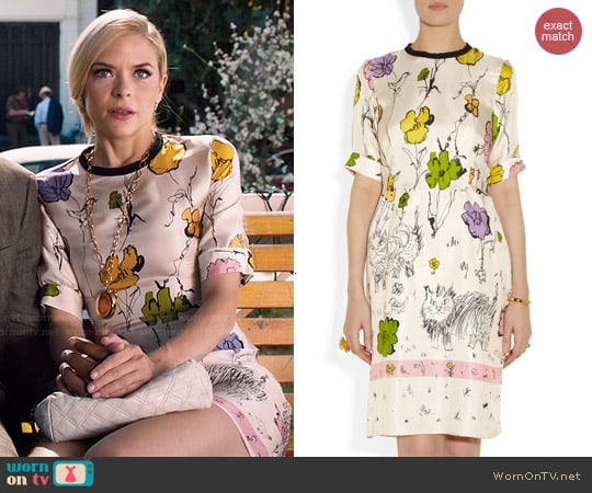 Marni Scratchy Cat printed silk-twill dress worn by Lemon Breeland (Jaime King) on Hart of Dixie