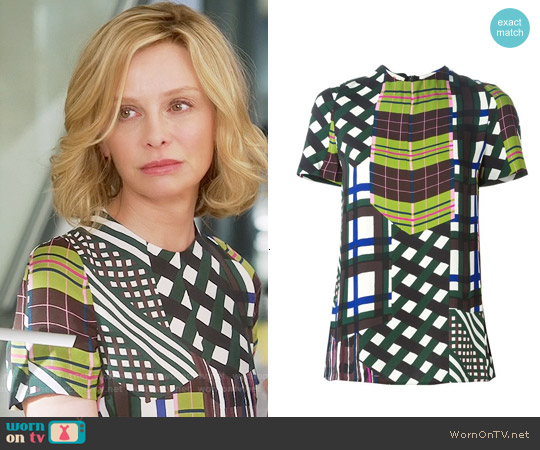 Marni Skyline Printed Top worn by Cat Grant (Calista Flockhart) on Supergirl