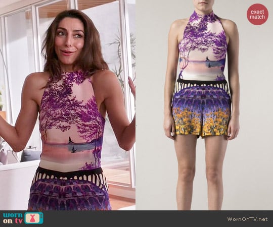 Mary Katrantzou Garden Print Romper worn by Delia (Necar Zadegan) on Girlfriends Guide to Divorce