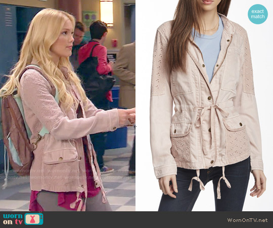 Max Jeans Lace Trim Field Jacket worn by Lindy Watson (Olivia Holt) on I Didnt Do It