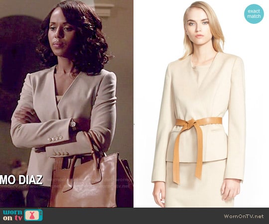 Max Mara 'Detroit' Belted Camel Hair Jacket worn by Olivia Pope (Kerry Washington) on Scandal