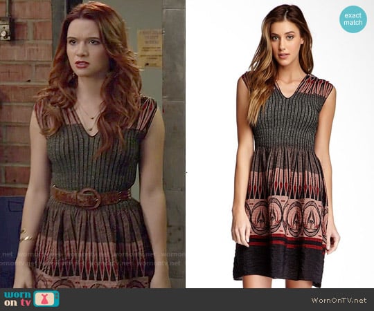 Max Studio Smocked Jacquard Dress worn by Karma (Katie Stevens) on Faking It