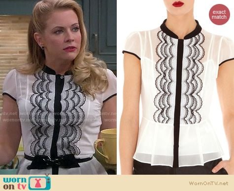 Melissa & Joey Fashion: Karen Millen Scallop Technique blouse worn by Melissa Joan Hart