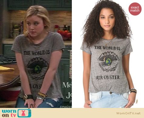 Melissa And Joey Fashion: Patterson J. Kincaid The World is our Oyster McNeal tee worn by Taylor Spreitler