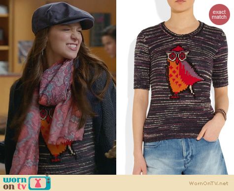 Melissa Benoist Fashion: Isabel Marant Sao Owl Sweater worn on Glee