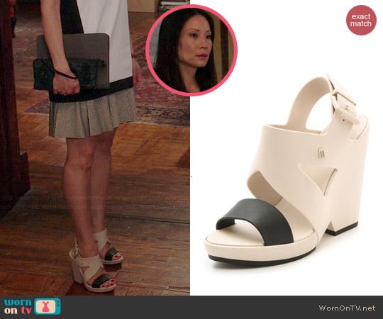 Melissa Flip Wedges worn by Lucy Liu on Elementary