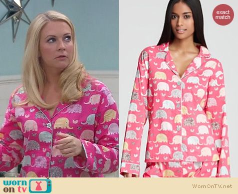 Melissa Joan Hart Fashion: PJ Salvage Elephant Pajama set worn by Melissa & Joey