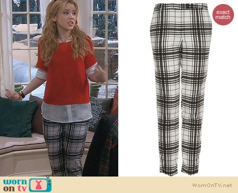 Melissa & Joey Fashion: Topshop Check Cigarette Trousers worn by Taylor Spreitler