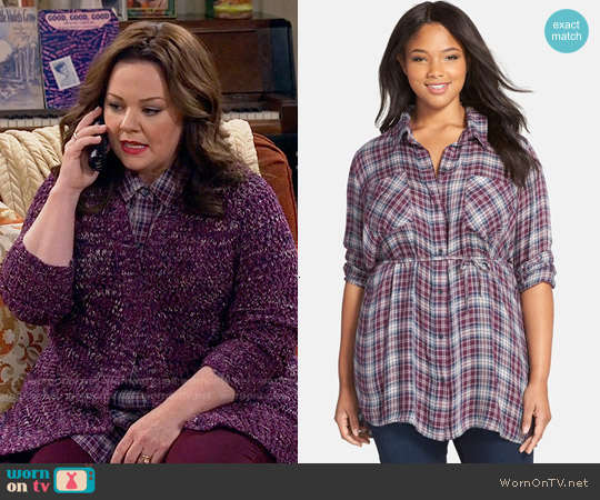 Melissa McCarthy Seven7 Belted Plaid Tunic worn by Molly Flynn (Melissa McCarthy) on Mike & Molly