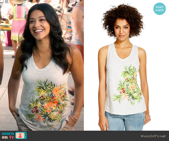 Merona Vintage Slub V-neck Tank worn by Jane Villanueva (Gina Rodriguez) on Jane the Virgin